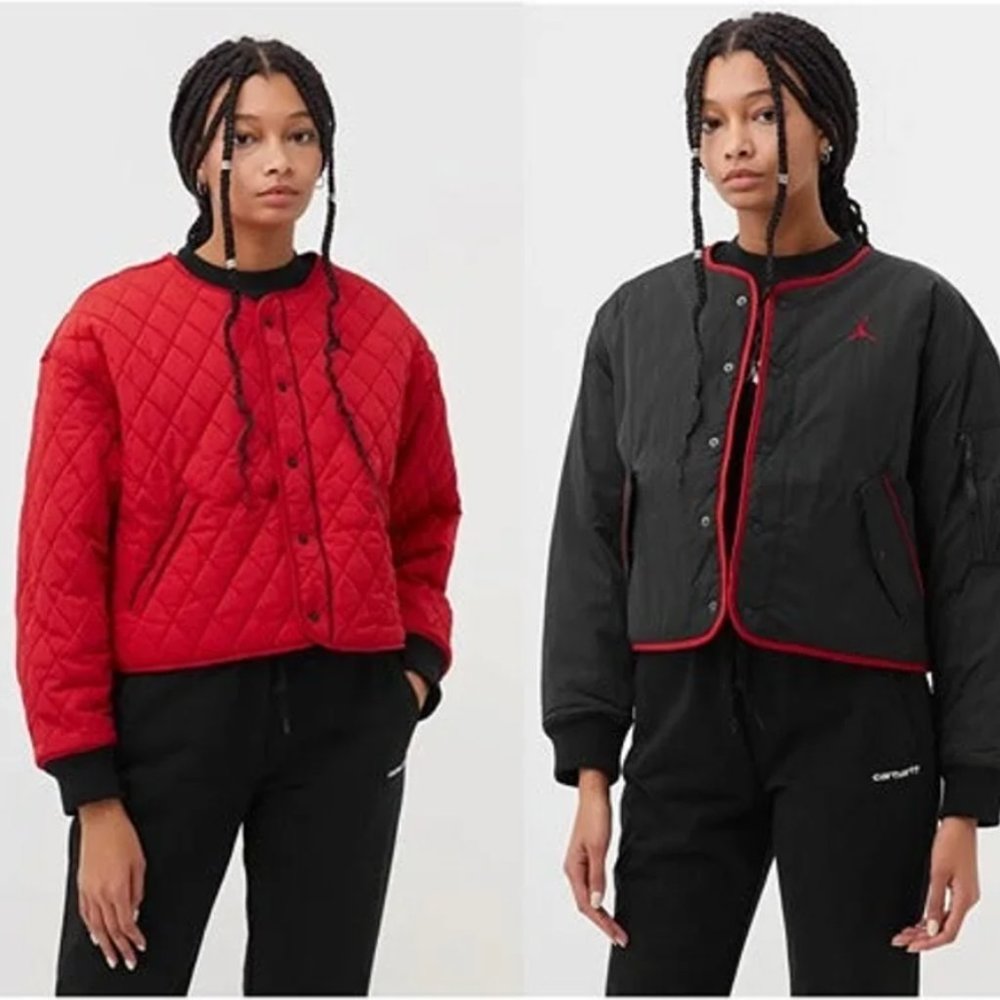 Nike Air Jordan Flight Cropped Bomber Reversible Jacket Size